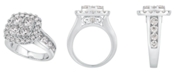 Macy's Diamond Cushion Halo Cluster Engagement Ring (4 ct. t.w.) in 14k White Gold